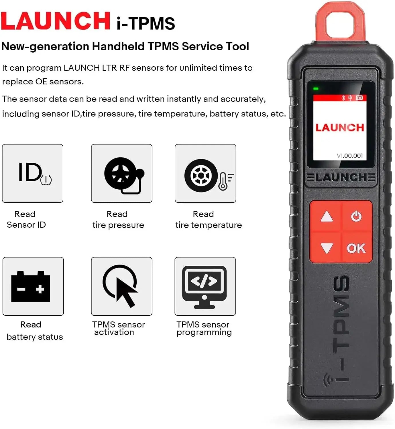 2025 LAUNCH NEW X431 I-TPMS(TS GUN) TPMS Tire Pressure Detector Handheld Car Diagnostic Tool