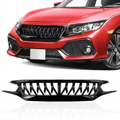 US Stock Glossy Black Shark Style Grille for 2016-2021 Honda Civic Sedan/Hatchback/FK8