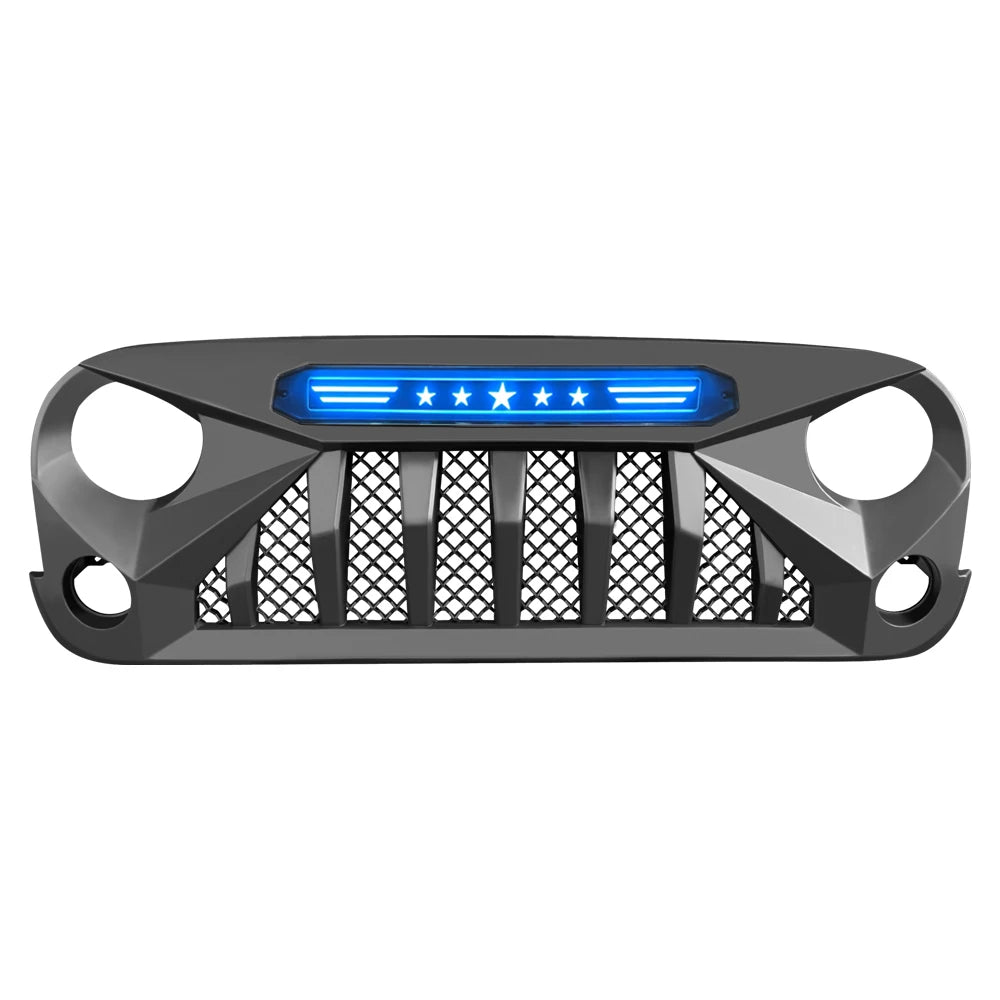 Off-Road 4x4 Car Parts Paint Grilles for jeep wrangler Jk Bumper 2007-2018 Matt Black Front Grill