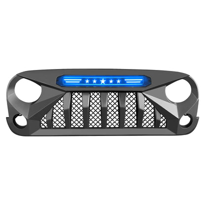 Off-Road 4x4 Car Parts Paint Grilles for jeep wrangler Jk Bumper 2007-2018 Matt Black Front Grill