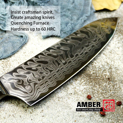 New Design Damascus Kitchen Knife Set with Olive Wood Handle