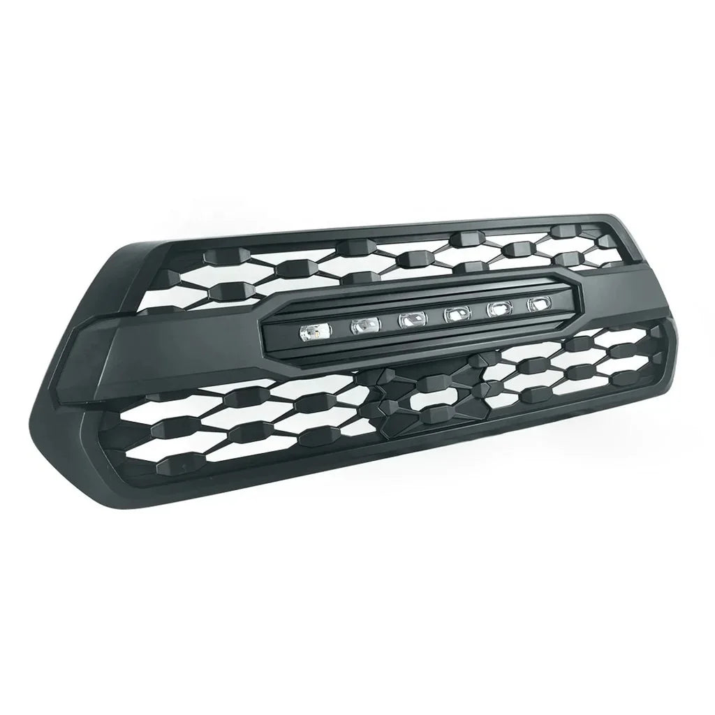 US Stock Front Grille With Led Off-Road Lights for 2016-2021 Toyota Tacoma- Matte Black