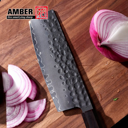 Custom logo 8 Pcs Black Blade Wooden Handle Meat Fruit Carving Chef Knife Set High Carbon Stainless Steel Knife Set for Kitchen
