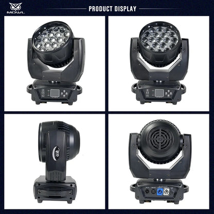 USA American Warehouse Free Shipping 19x15w RGBW 4in1 DMX Zoom Wash LED Moving Head Light