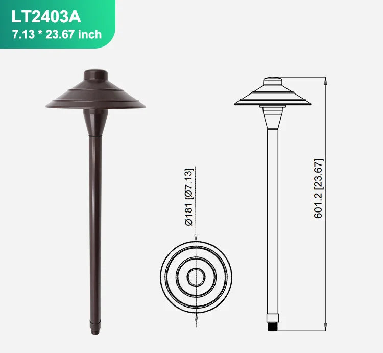 USA Warehouse in Stock LT2403A 12V AC/DC IP65 Waterproof Low Voltage 12V Pathway Yard Driveway Landscaping Light