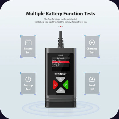 BM560 12V 6V Battery Tester Car Motor Battery System Analyzer 100-2000CCA 2-220AH Charging Cranking Test Tools for Car PK KW650
