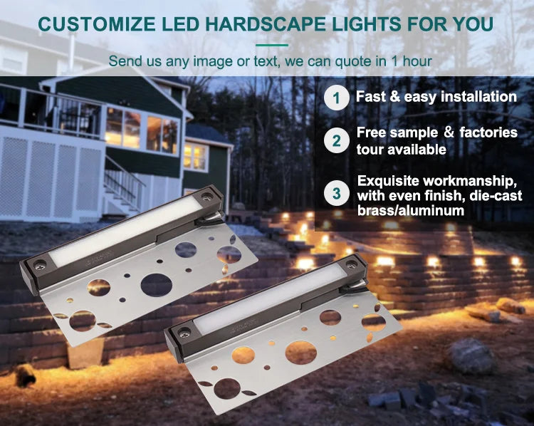 USA Warehouse Low Voltage Led Retaining Wall Stone Lights Outdoor Garden Paver Patio Landscape Stair Step Hardscape Light