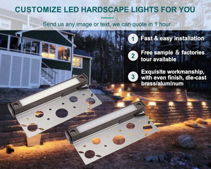 USA Warehouse Low Voltage Led Retaining Wall Stone Lights Outdoor Garden Paver Patio Landscape Stair Step Hardscape Light