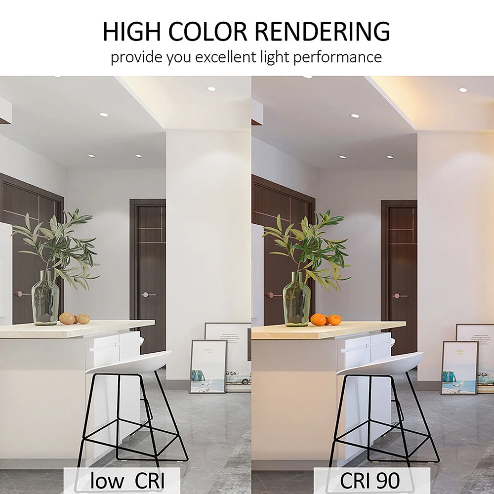 4 6 8 12inch Recessed LED Down Light 110V 120VAC 2700K-5000K Dimmable 15W LED Disk Light