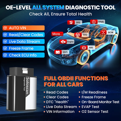 KINGBOLEN SOLOSCAN Auto Diagnostic Tools Full System Bidirectionnal ECU Coding Scanner Lifetime Free Update