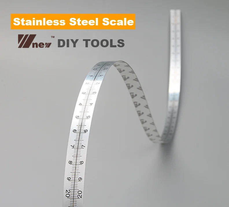 L-HT127 WNew Stainless Steel Laser Scale Self Adhesive Miter Saw Track Tape Measure Backing Metric Steel Ruler Tape Measurements