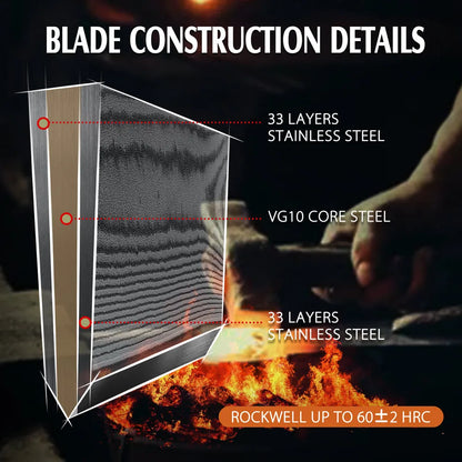 High Quality 67layers Vg10 Damascus Knife Set Olive Wood Handle Kitchen Knife Set with Magnetic Stand