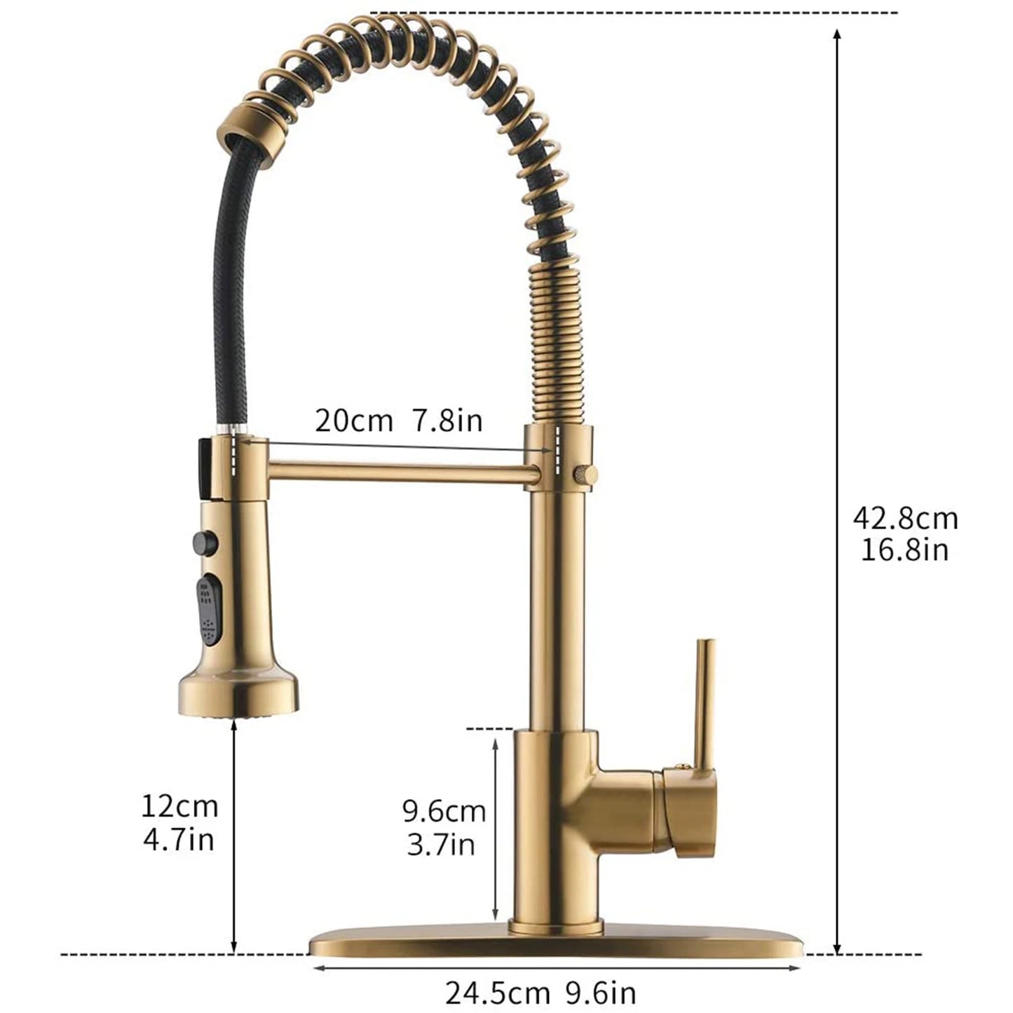 Single-Handle Contemporary Commercial Kitchen Tap Fast Delivery Brass Faucet Gold Metal Finish Ceramic Sink Faucet Spray Pull 1