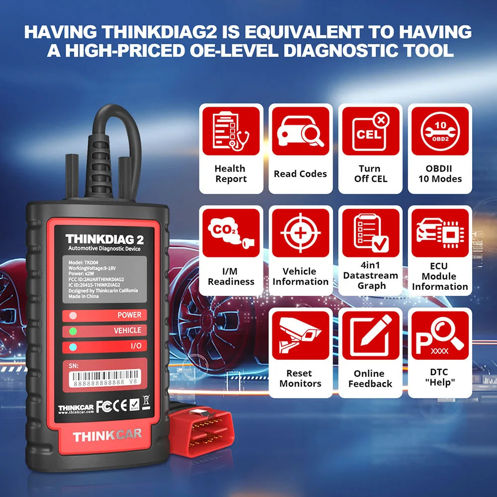 2025 Newest Thinkdiag 2 Full System Active Test Ecu Coding 1 Years Free Update Obd2 Scanner Diagnostic Tool Car Scan Tools