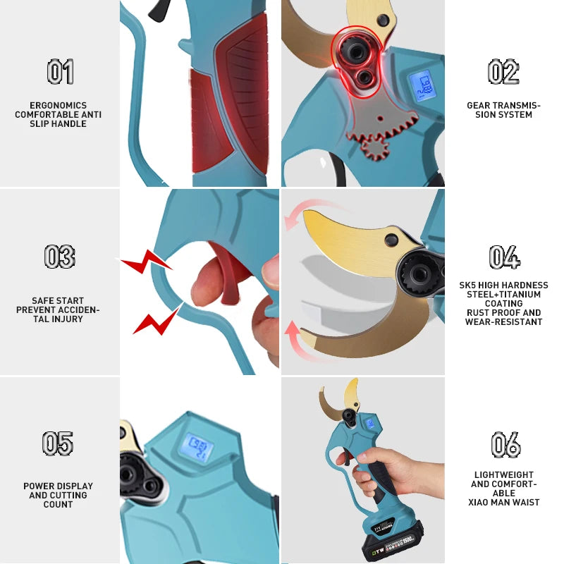 DTWA1-0021+A2-0048 Electric Pruner and Saw Kit with Extension bar