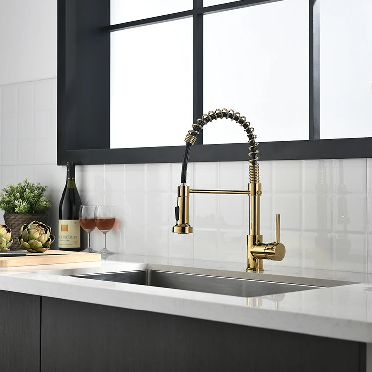 High Quality Single Handle Modern Kitchen Faucet Commercial Home Water Tap with Brass Ceramic Classic Contemporary Accessories