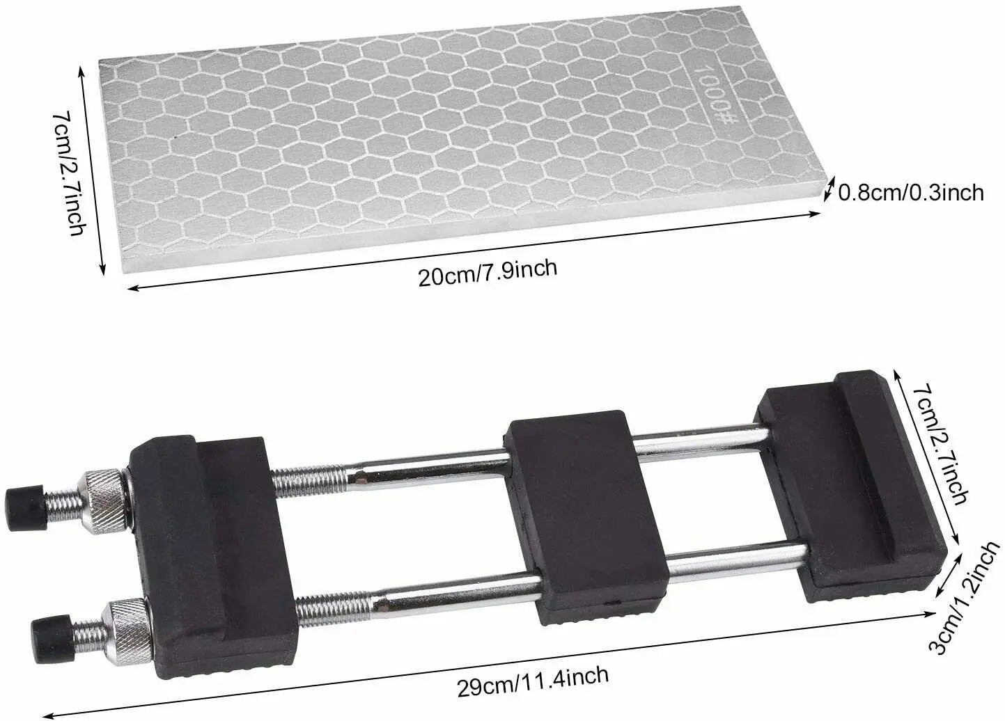 10Pcs 8in Steel Honing Stone Double Sided Diamond Sharpening Bench 400/1000 Grit for Sanders