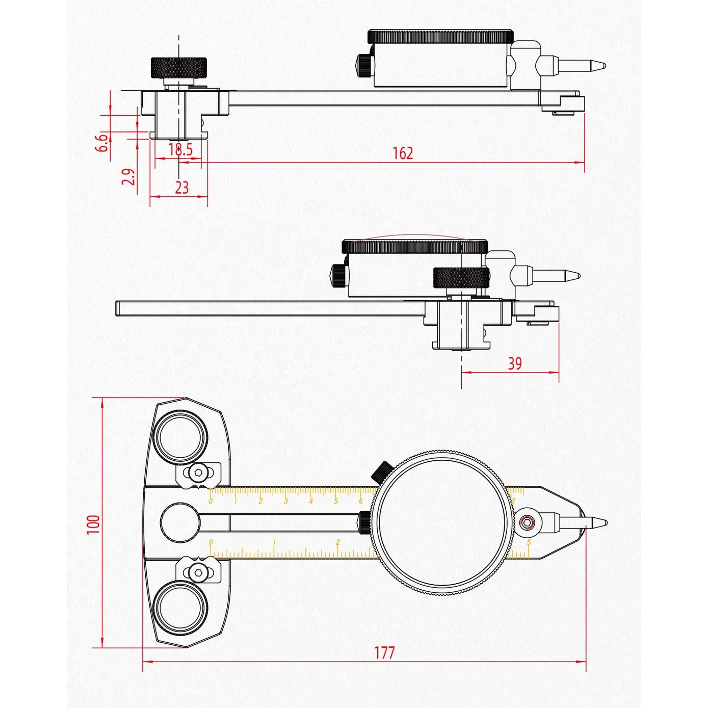 Professional Grade Adjustable Table Saw Dial Indicator Gauge Fence Alignment Jig Hand Tools