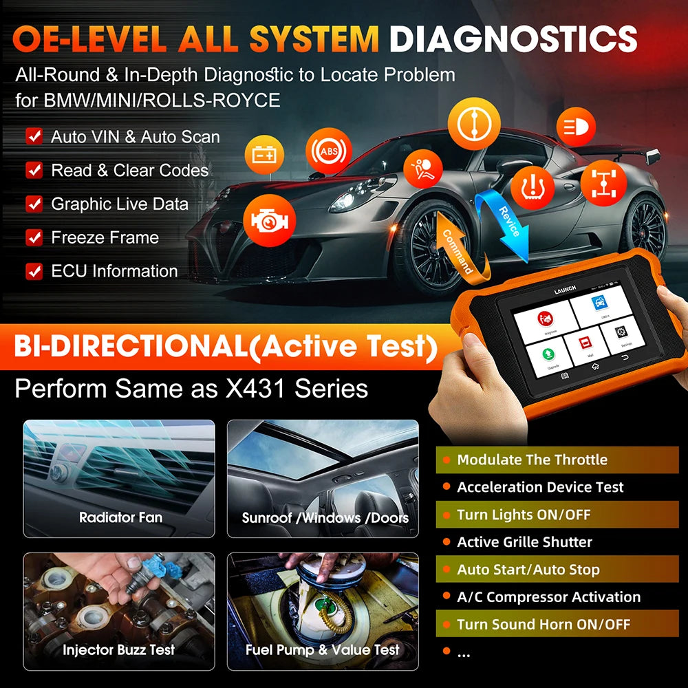 USA EU Warehouse LAUNCH Creader Elite 2.0 for BBA Full System 12V Auto Diagnostic Tool OBD2 EOBD Car Scanner