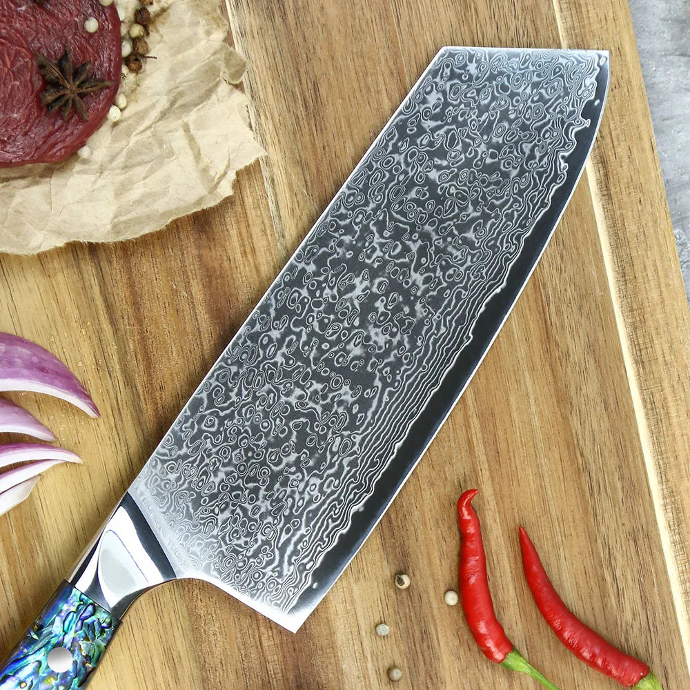 Japanese Kitchen Knives 67 Layers Damascus VG 10 Steel 7 Inch Sharp Cleaver Bunka Knives Tool