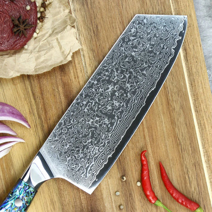 Japanese Kitchen Knives 67 Layers Damascus VG 10 Steel 7 Inch Sharp Cleaver Bunka Knives Tool