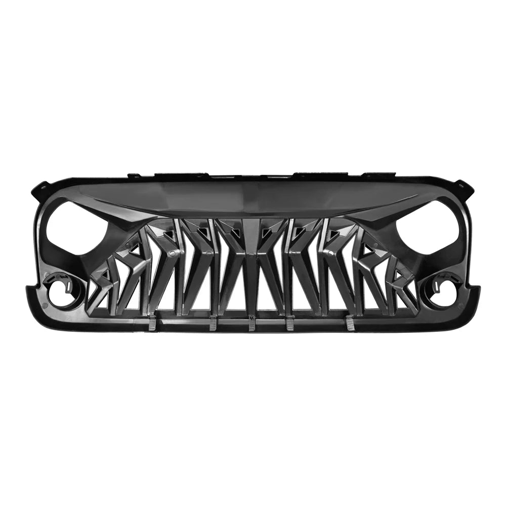 US STOCK Custom Grille for 2007-2018 jeep wrangler Jk Bumper Shark Grill Front Grille Matte Black