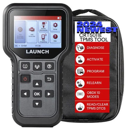2025 CRT5011E TPMS Sensor Relearn Tool with 315+433MHz Support Read/Activate/Program/Relearn/Reset Key Fob Test Code Reader