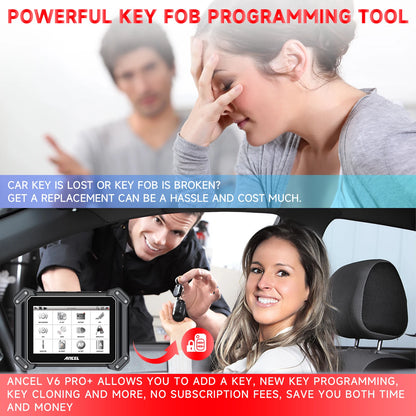 2025 ANCEL V6 PRO OBD2 Car Diagnostic Scanner Bi-Directional IMMO Keys Active Test Non Local Warehouse Bluetooth Code Reader