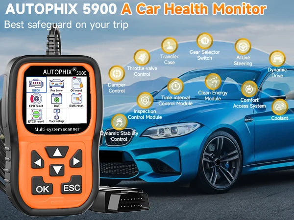 Autophix 2025 5900 BMW MINI OBD2 Diagnostic Scanner Code Reader TPMS CBS ABS SAS EPB Oil Reset All System Reset for BMW MINI