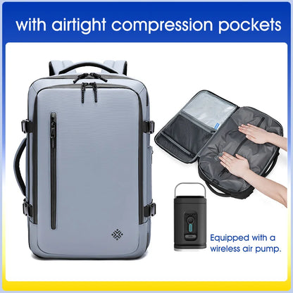 Luxury Business Anti Theft Waterproof Backpack Laptop Travel Backpack for Men Outdoors Vacuum Compression Backpack