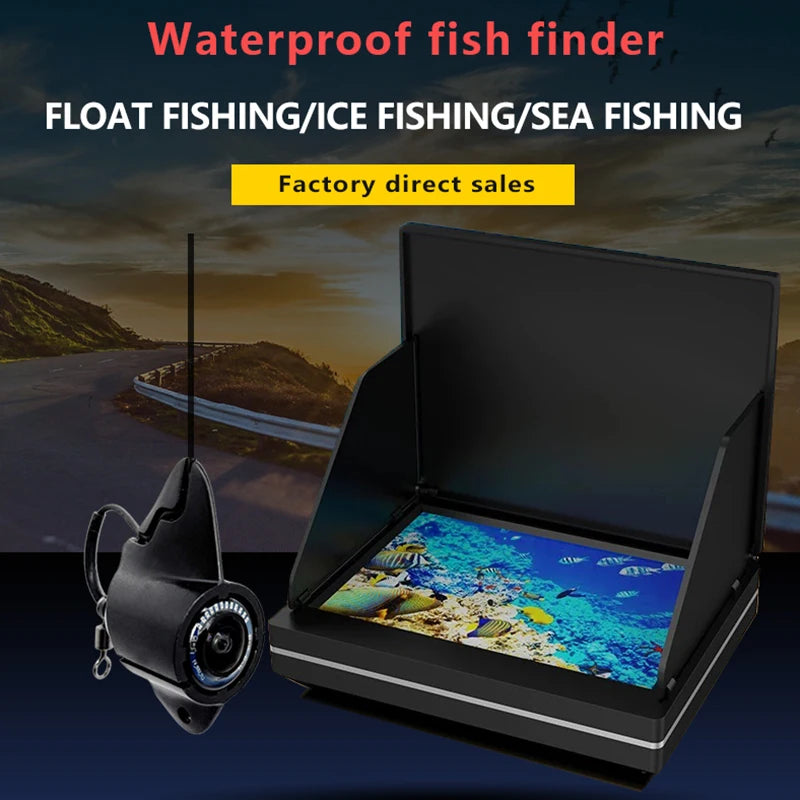 Portable Battery Powered Fish Finder 5 "waterproof Color Screen with 220° Large Wide Angle Underwater Camera and 20meter Cable