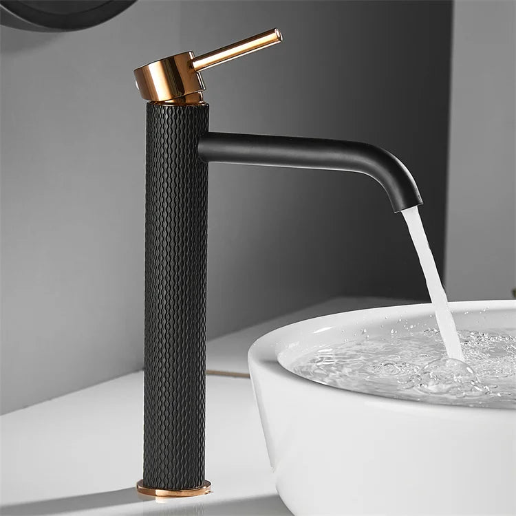 For FLG OEM Modern Luxury Antique Basin Faucet Blackened Brass Bathroom Tap with Ceramic Valve Core Free Spare Parts