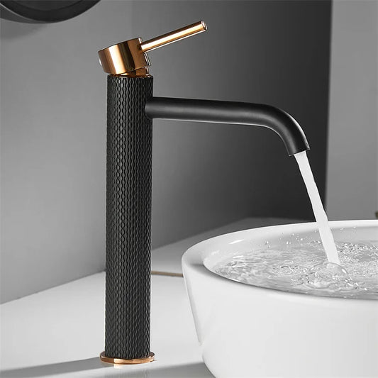 For FLG OEM Modern Luxury Antique Basin Faucet Blackened Brass Bathroom Tap with Ceramic Valve Core Free Spare Parts