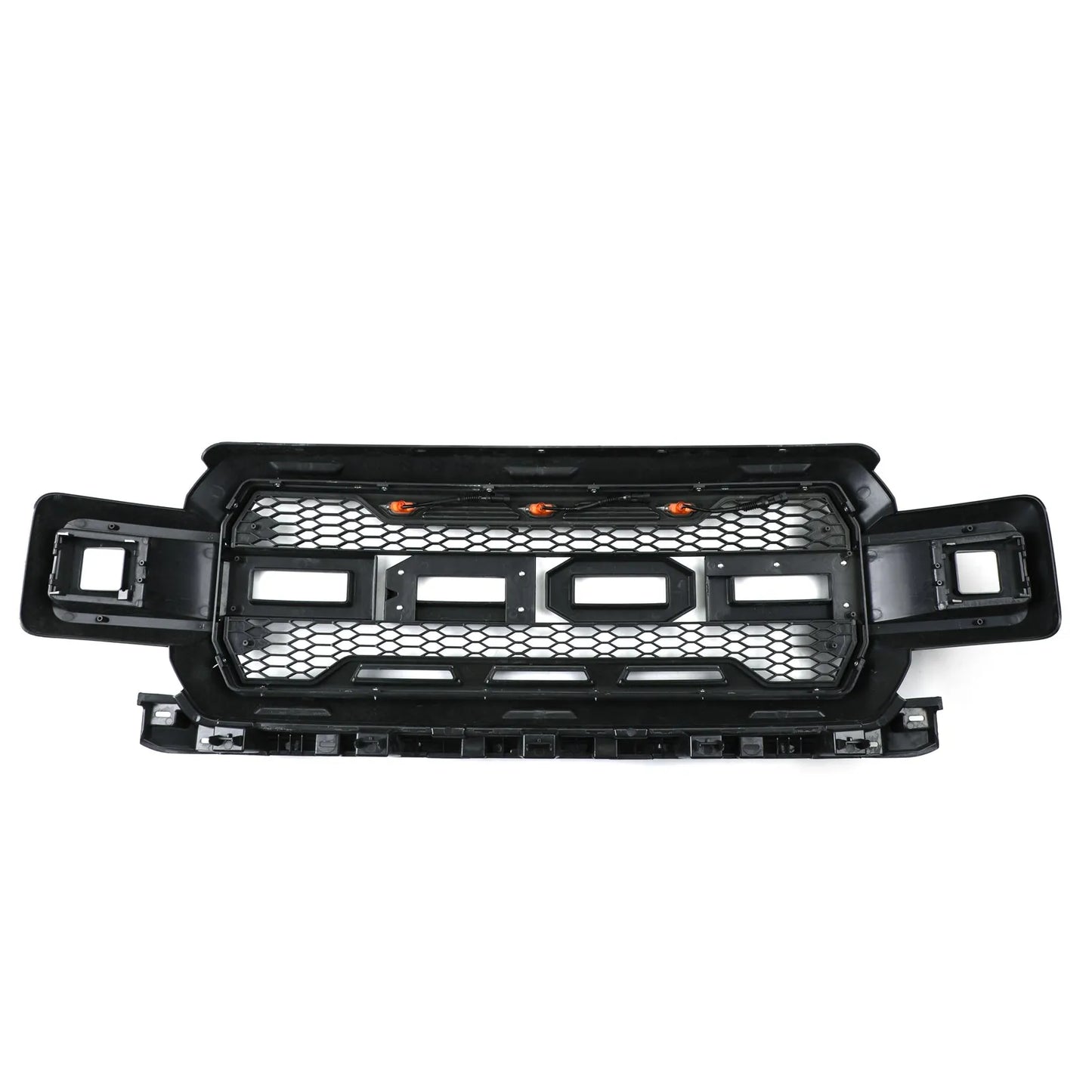 Honeycomb Grill Amber LED Raptor Style Grill Grille for Ford F150 F-150 2018 2019 2020 With Logo