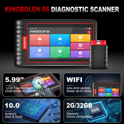 2025 Kingbolen S6 Auto Code Reader All System OBD2 Vehicle Diagnostic Tool Bluetooth Hot Selling Scanner Cars PK ThinkScan Max