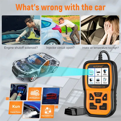 Autophix Om126P 2025 New Release English Language OBD2 Code Reader Latest Software Version for Car Engine Diagnostics for
