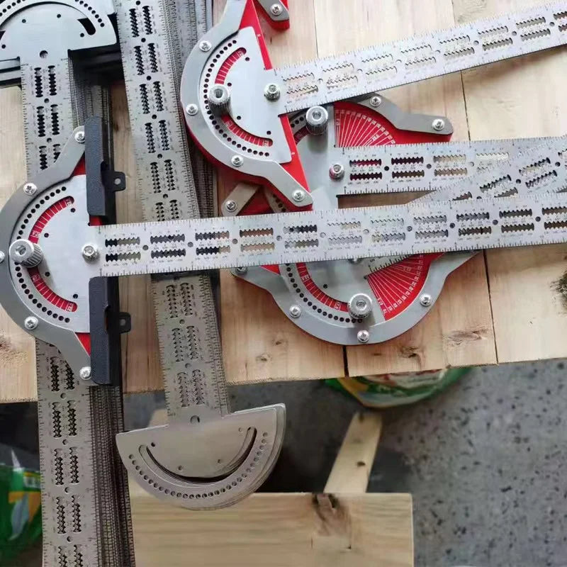 L-HT142 Woodworking Scribe Ruler 10 15 20inch Scribing Ruler Aluminum Alloy Line Drawing Marking Gauge DIY Measuring Tools