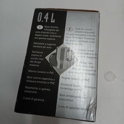 Bicchiere Acciaio Inox Contenitore Termico Auto 0,40 L