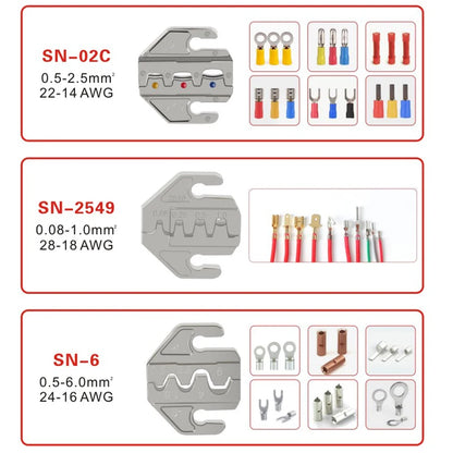 Pinze pressate Strumenti per elettricisti Strumento di crimpatura Terminali elettrici Morsetto Elettronica Premendo connettore Scatola per ganasce a mano