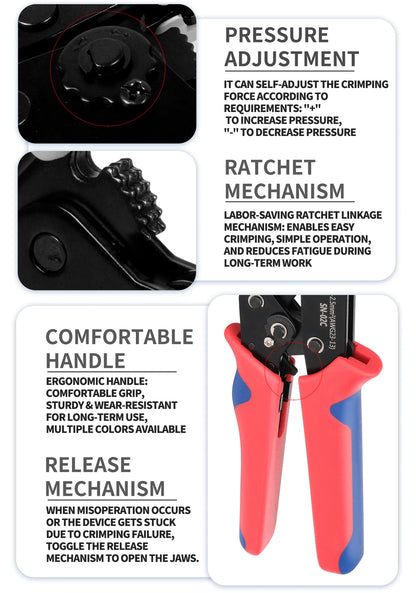 SN-02C Kit di strumenti per crimpare cavi AWG 23-13 per connettori elettrici per cavi isolati Terminali ad anello e a forcella e capicorda