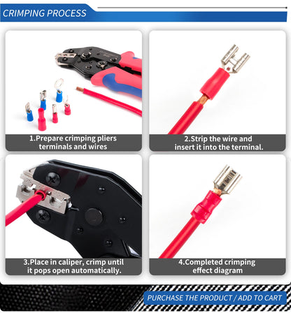 SN-02C Kit di strumenti per crimpare cavi AWG 23-13 per connettori elettrici per cavi isolati Terminali ad anello e a forcella e capicorda