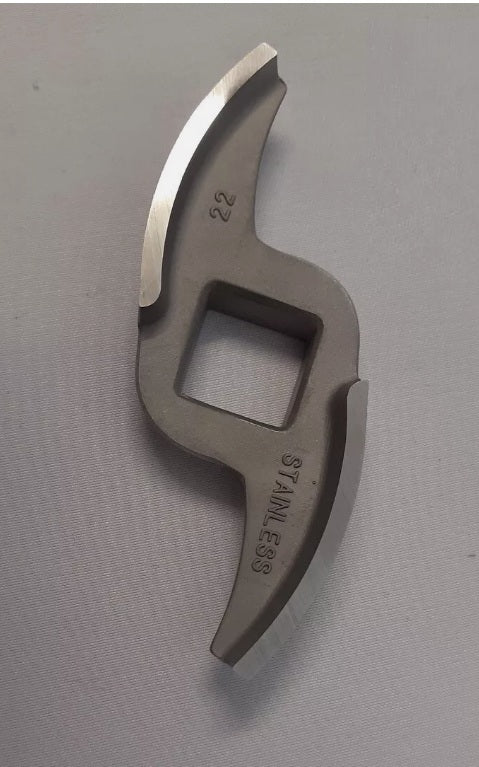 Coltello tritacarne inox AUTOAFFILANTE mod. 22  - 2 alette FAPATOOLS