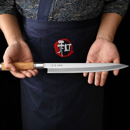 Coltello da sashimi hezhen 270+fodero in legno