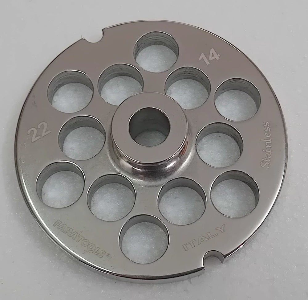 PIASTRA INOX PER TRITACARNE FAPATOOLS  MOD. 22 FORO DA 14 mm