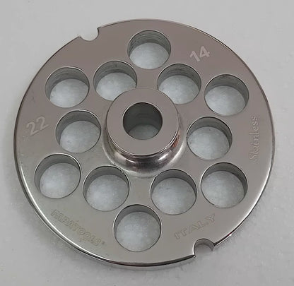 PIASTRA INOX PER TRITACARNE FAPATOOLS  MOD. 22 FORO DA 14 mm