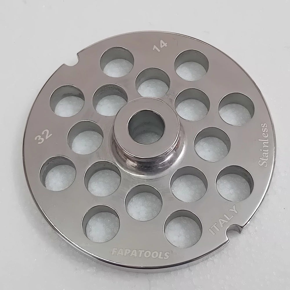 PIASTRA INOX PER TRITACARNE FAPATOOLS  MOD. 32 FORO DA 14 mm