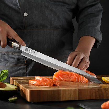 coltello sashimi Xinzuo 270 mm con fodero in legno -