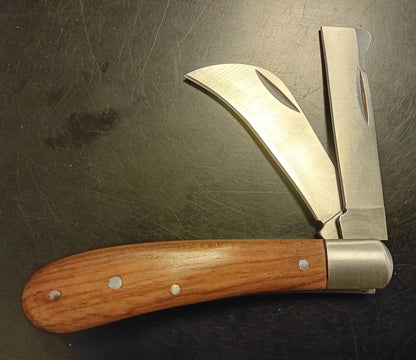 Coltello innesto-giardinaggio-fiori lama doppia inox 65 mm Steels_IP -CR042