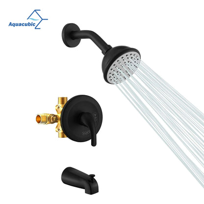 Shipment From US Warehouse Shower Head Rainfall Wall Mounted Bathroom Pressure Balance Rough-in Valve Shower Faucet