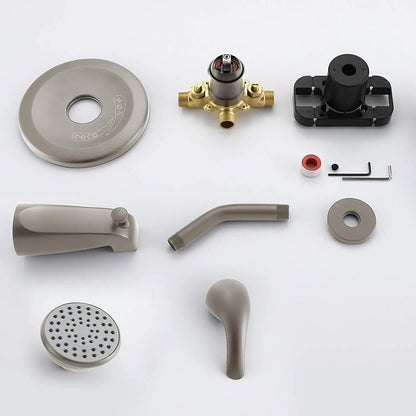 USA Warehouse Delivery Bathroom Wall Mounted Shower Faucets with Pressure Balance Valve and Tub Spout